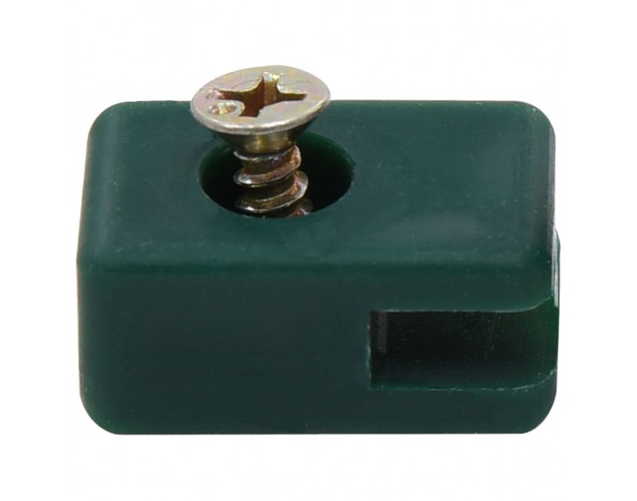 Sonata Държачи за оградна мрежа, с винт, 100 комплекта, зелен