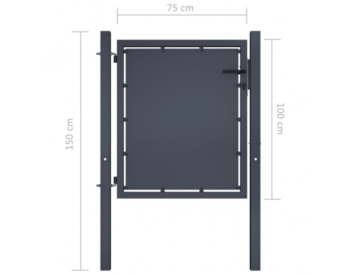 Sonata Градинска порта, стомана, 100x75 см, антрацит