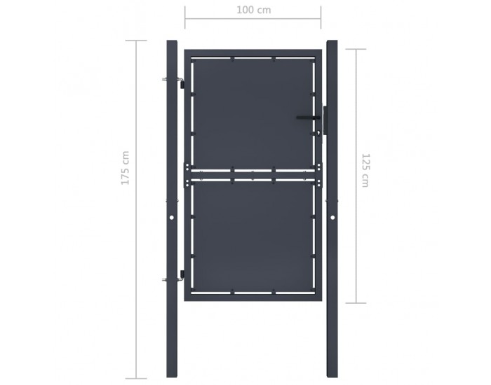 Sonata Градинска порта, стомана, 100x125 см, антрацит