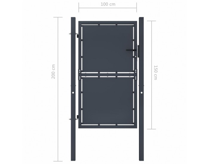 Sonata Градинска порта, стомана, 100x150 см, антрацит