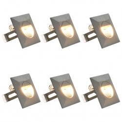 Sonata Фасадни LED аплици, 6 бр, 5 W, сребристи, квадратни - Лампи за стена