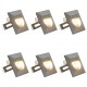 Sonata Фасадни LED аплици, 6 бр, 5 W, сребристи, квадратни