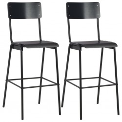 Sonata Бар столове, 2 бр, черни, твърд шперплат, стомана - Бар столове