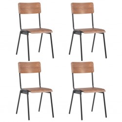 Sonata Трапезни столове, 4 бр, кафяви, твърд шперплат, стомана - Трапезни столове