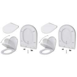 Sonata Тоалетни седалки с плавно затваряне, 2 бр, пластмаса, бели - Баня