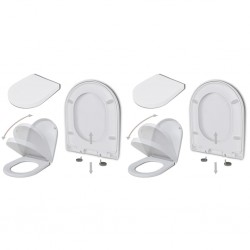 Sonata Тоалетни седалки с плавно затваряне, 2 бр, пластмаса, бели - Продукти за баня и WC