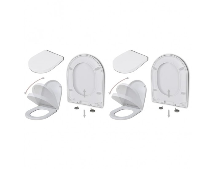 Sonata Тоалетни седалки с плавно затваряне, 2 бр, пластмаса, бели