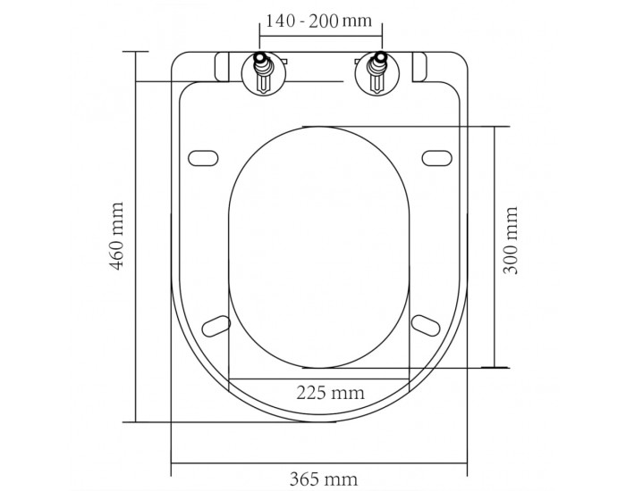 Sonata Тоалетни седалки с плавно затваряне, 2 бр, пластмаса, бели
