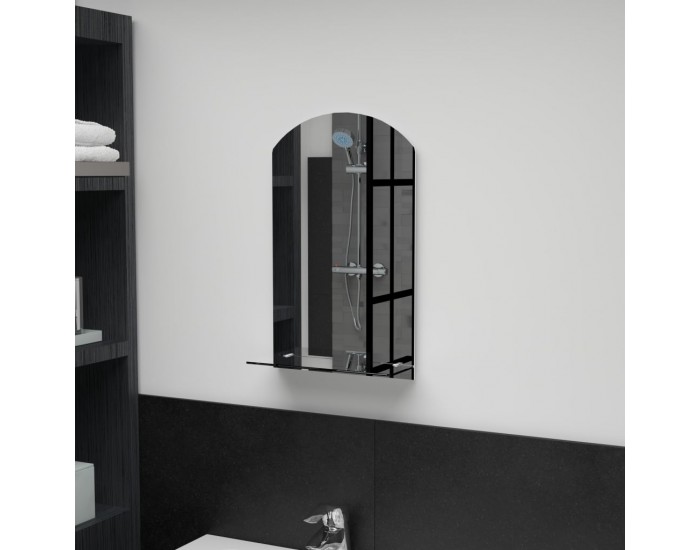 Sonata Стенно огледало с рафт, 30x50 см, закалено стъкло