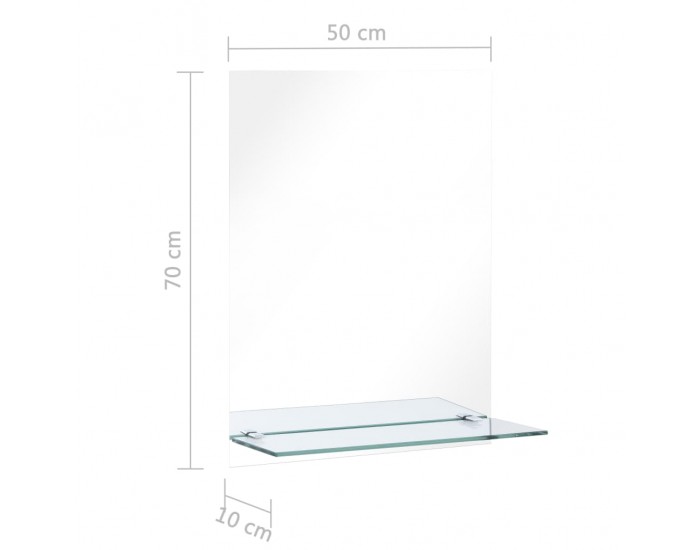 Sonata Стенно огледало с рафт, 50x70 см, закалено стъкло