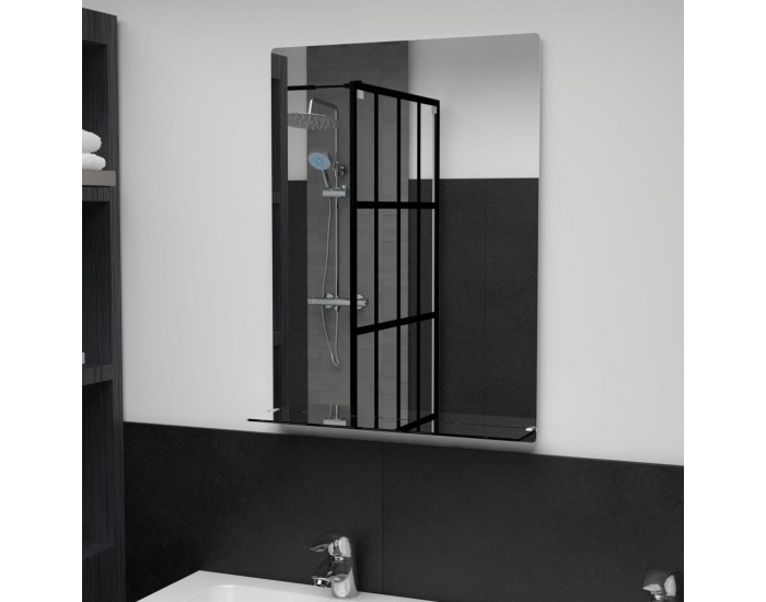Sonata Стенно огледало с рафт, 50x70 см, закалено стъкло