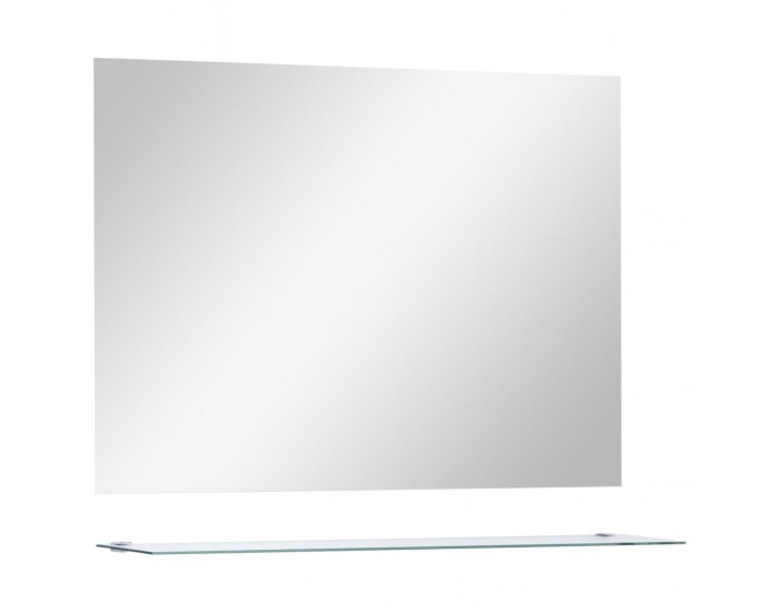 Sonata Стенно огледало с рафт, 80x60 см, закалено стъкло