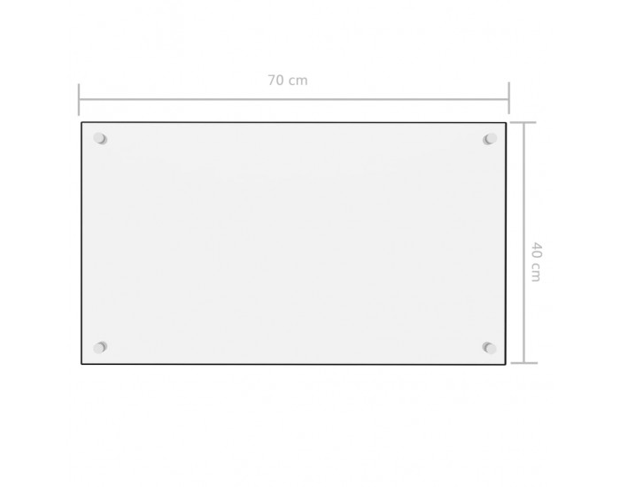 Sonata Кухненски гръб, бял, 70х40 см, закалено стъкло