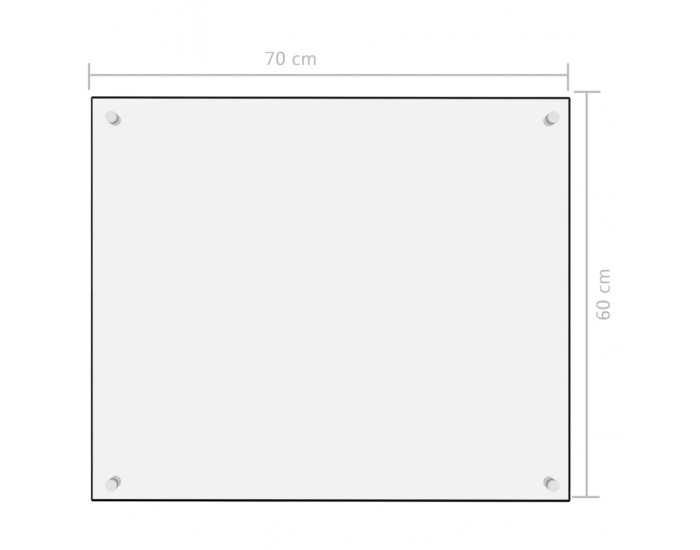 Sonata Кухненски гръб, бял, 70х60 см, закалено стъкло