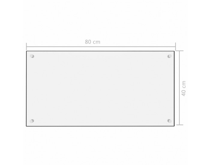 Sonata Кухненски гръб, бял, 80x40 см, закалено стъкло