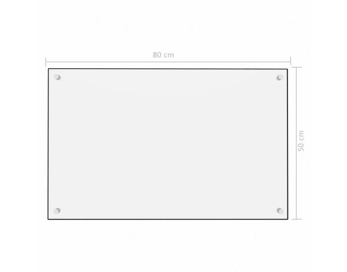 Sonata Кухненски гръб, бял, 80х50 см, закалено стъкло