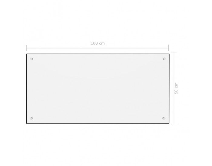 Sonata Кухненски гръб, бял, 100х50 см, закалено стъкло