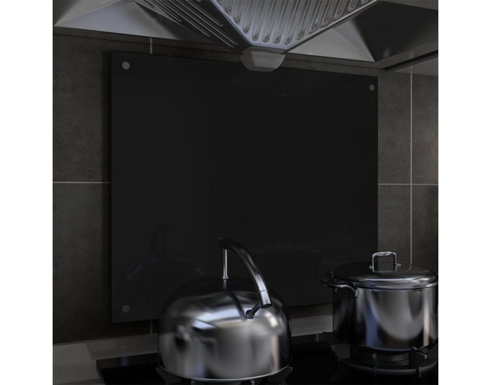 Sonata Кухненски гръб, черен, 70х60 см, закалено стъкло