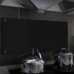 Sonata Кухненски гръб, черен, 90x40 см, закалено стъкло - Кухненски аксесоари