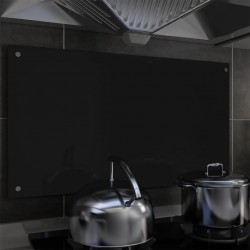 Sonata Кухненски гръб, черен, 90х50 см, закалено стъкло - Кухненски аксесоари