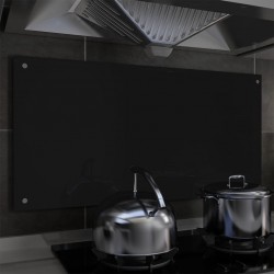 Sonata Кухненски гръб, черен, 100х50 см, закалено стъкло - Кухненски аксесоари