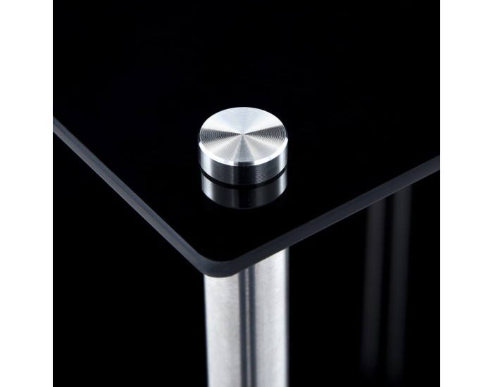 Sonata 3-етажен рафт, черен, 40x40x67 см, закалено стъкло