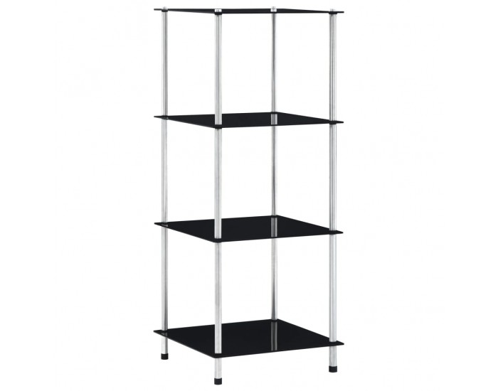 Sonata 4-етажен рафт, черен, 40x40x100 см, закалено стъкло Sonata 4-етажен рафт, черен, 40x40x100 см, закалено стъкло