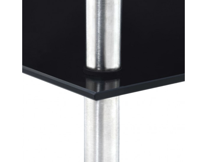 Sonata 3-етажен рафт, черен, 30x30x67 см, закалено стъкло
