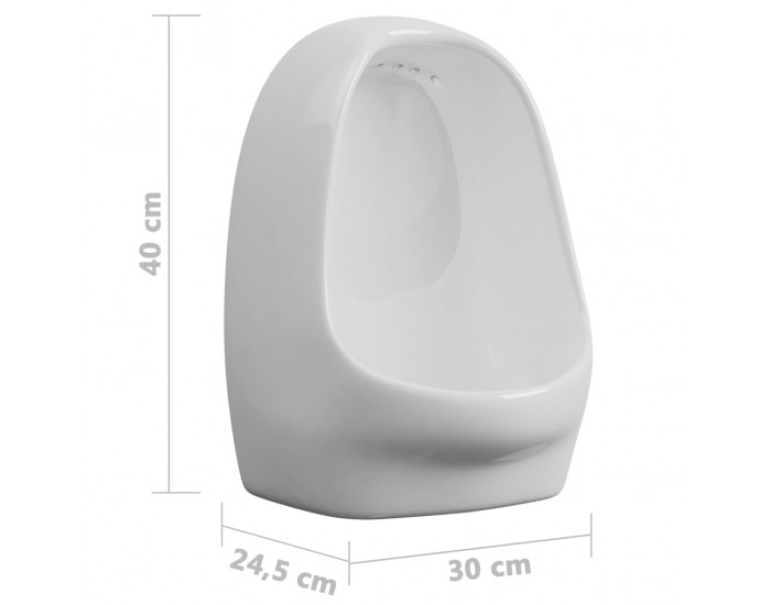 Sonata Окачен писоар с промивен кран, керамика, бял