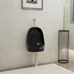 Sonata Окачен писоар с промивен кран, керамика, черен - Продукти за баня и WC