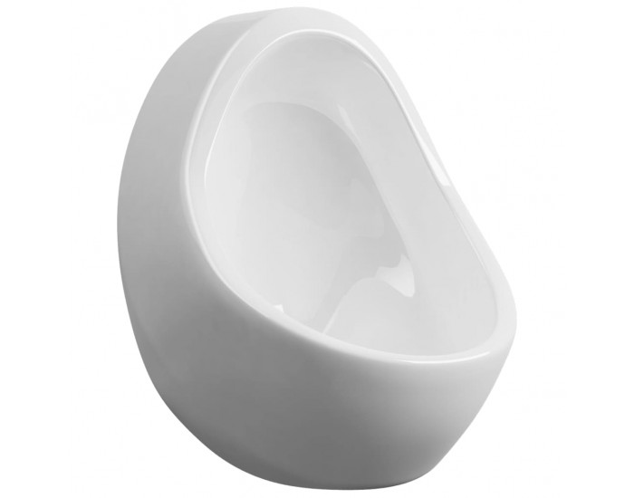 Sonata Окачен писоар с промивен кран, керамика, бял