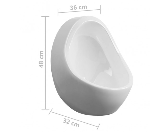 Sonata Окачен писоар с промивен кран, керамика, бял