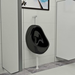 Sonata Окачен писоар с промивен кран, керамика, черен - Продукти за баня и WC