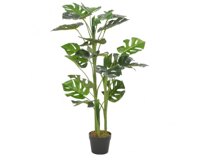Sonata Изкуствено растение монстера със саксия, зелено, 100 см