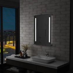 Sonata LED стенно огледало за баня с рафт, 60x80 см - Баня