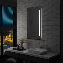 Sonata LED стенно огледало за баня с рафт, 60x100 см - Шкафове за баня