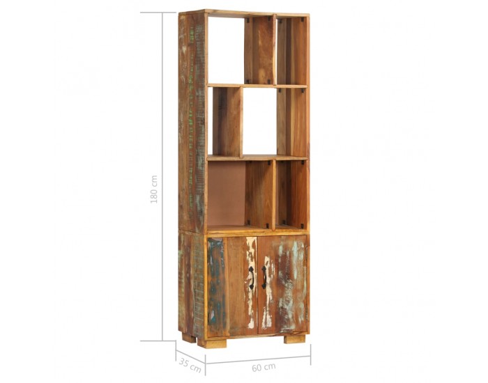 Sonata Етажерка за книги, 60x35x180 см, регенерирано дърво масив