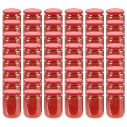 Sonata Стъклени буркани за сладко с червени капачки, 48 бр, 230 мл - Кухненски прибори