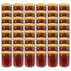 Sonata Стъклени буркани за сладко със златисти капачки, 48 бр, 230 мл - Кухненски прибори