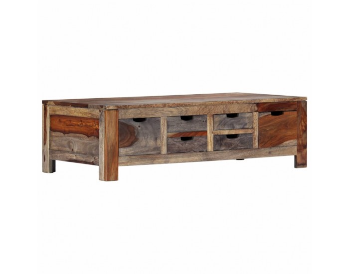 Sonata H Маса за кафе, сива, 100x50x30 см, шишамово дърво масив