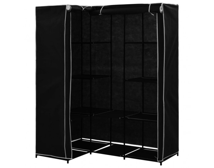Sonata Ъглов гардероб, черен, 130x87x169 см