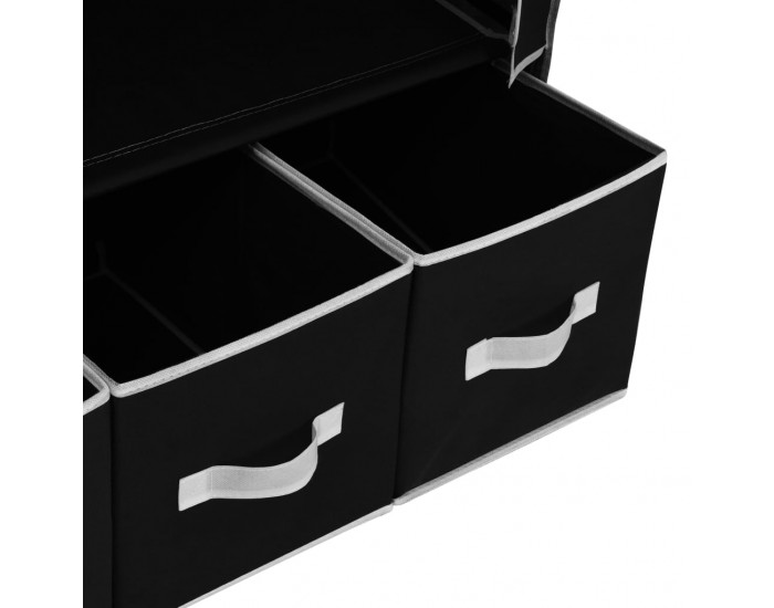 Sonata Гардероб, черен, 87x49x159 см, текстил