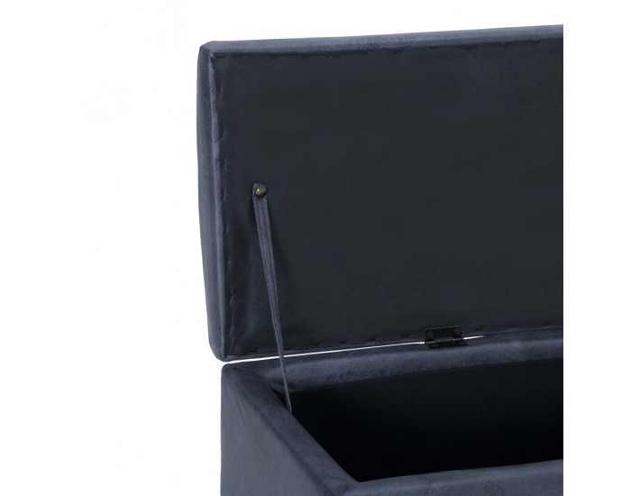 Sonata Пейка с отделение за съхранение 116 см сива изкуствен велур