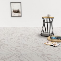 Sonata Самозалепващи подови дъски от PVC, 5,11 м², бял мрамор - Дневна