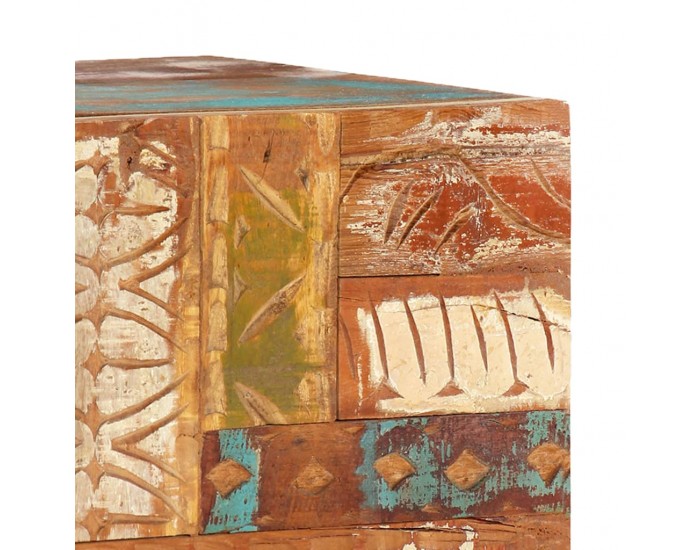 Sonata Ръчно резбован ТВ шкаф, 120x30x40 cм, регенерирано дърво масив