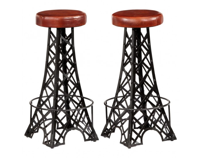 Sonata H Бар столове, 2 бр, естествена кожа