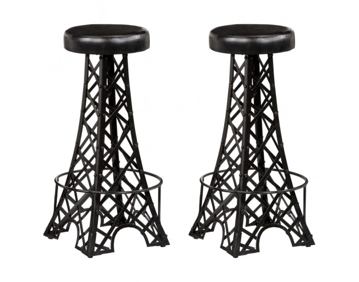 Sonata H Бар столове, 2 бр, естествена кожа