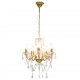 Sonata Полилей с кристали, златист, кръгъл, 5 х Е14