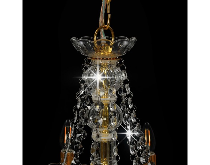 Sonata Полилей с кристали, златист, 12 х Е14 крушки