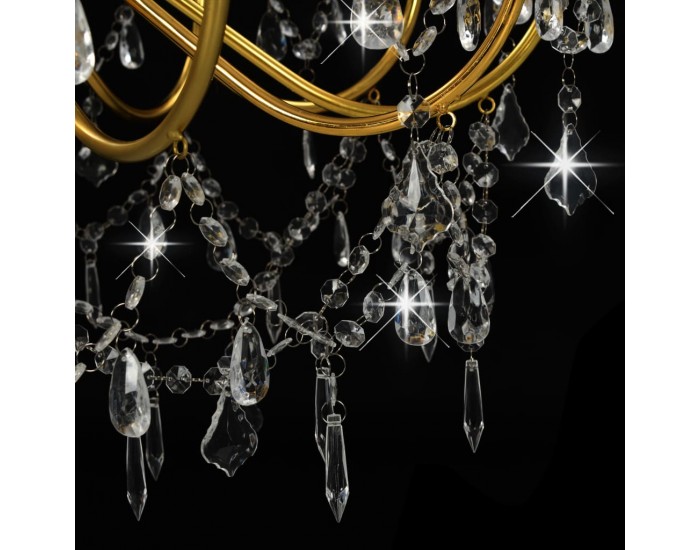 Sonata Полилей с кристали, златист, 12 х Е14 крушки